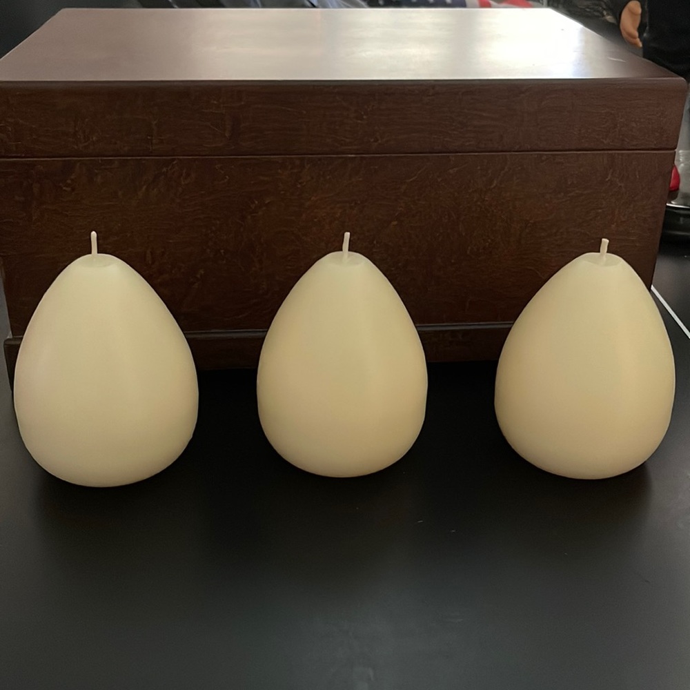 Scentless Wax Decor Teardrop Candles - Set of 3 - Made in Mexico